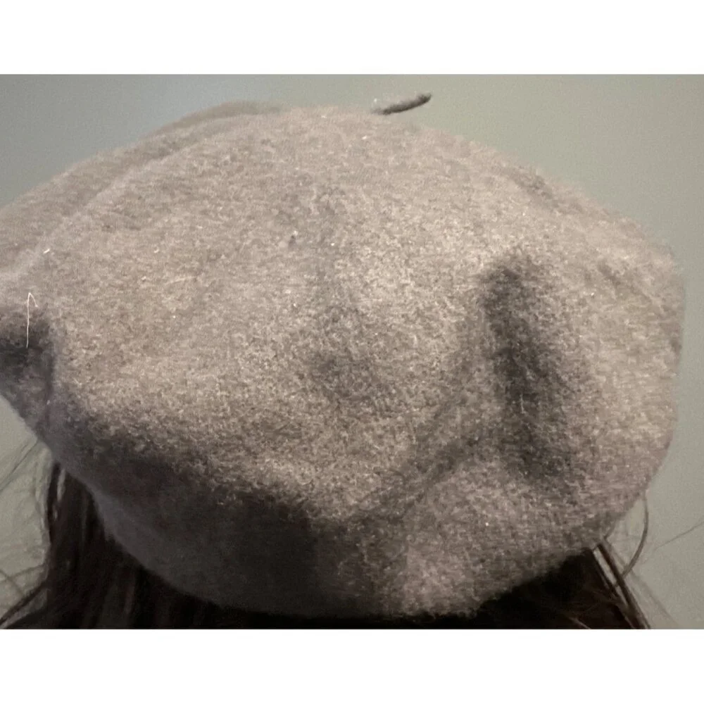 Saddlebred 100% Lambswool Gray Vintage Beret Classic Warm Winter Hat